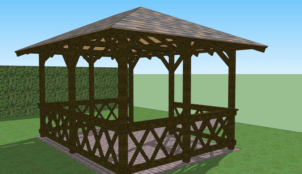 Беседка прямоугольная 3*4 метра