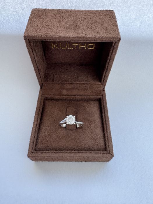 Inel de logodna aur alb 18k cu diamant 0.21CT, M51, KULTHO