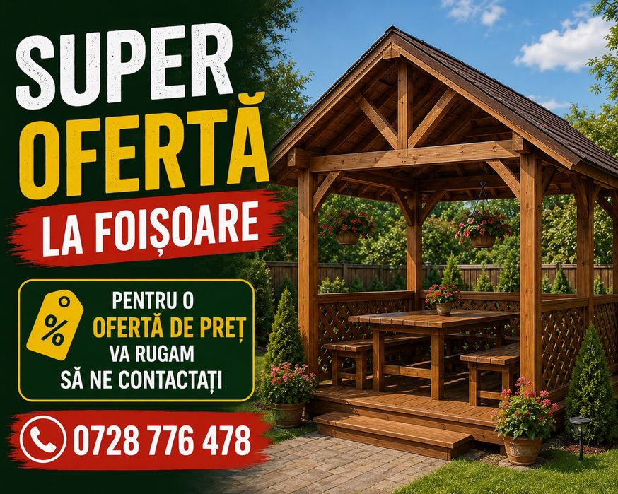 Vand si confecționez foișoare din lemn masiv
