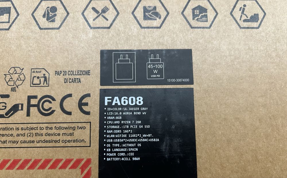 Laptop Gaming Sigilat Asus Tuf Ryzen 7 260 RTX 5060 Ram 32GB 165hz