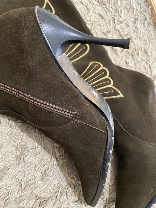 Дамски ботуши естествен велур- 41 номер,