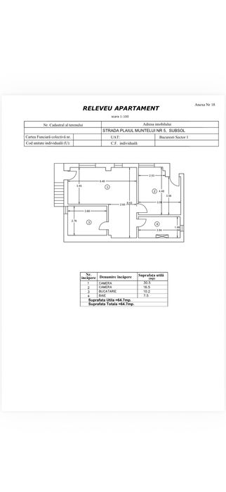 Apartament Demisol / 2 Camere / Finisaje de lux