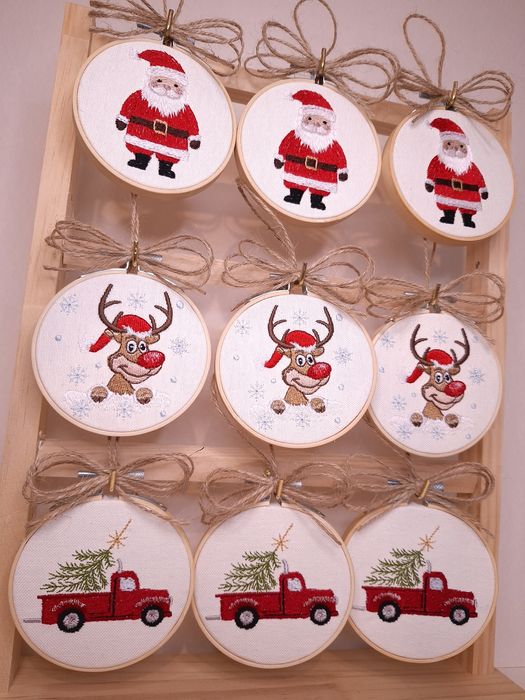 Бродирани коледни играчки за елха