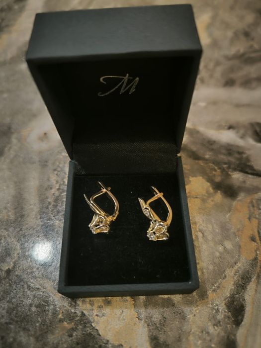 Золотые серьги с бриллиантами, 583 СССР