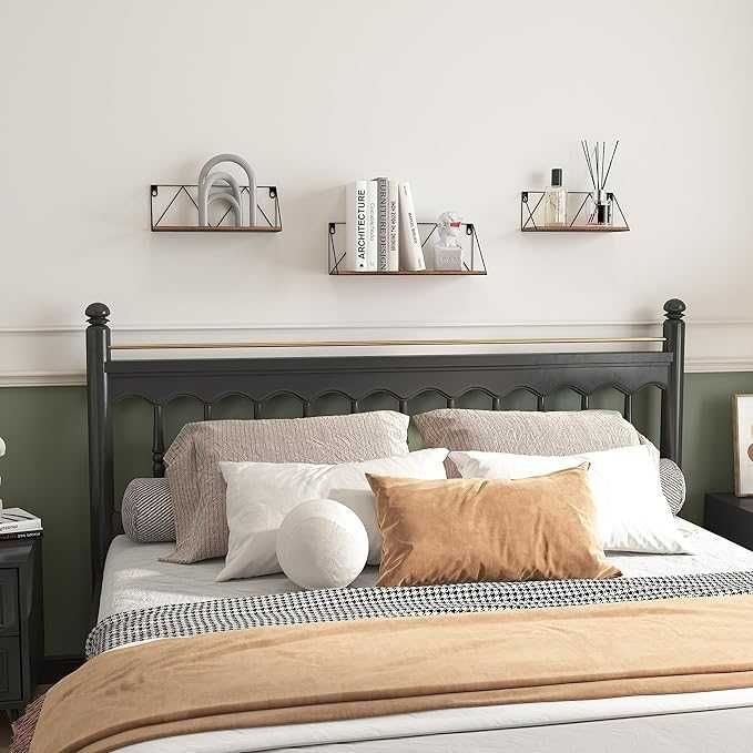 Комплект от 3 стенни рафта EYMPEU в рустик стил от метал и дърво