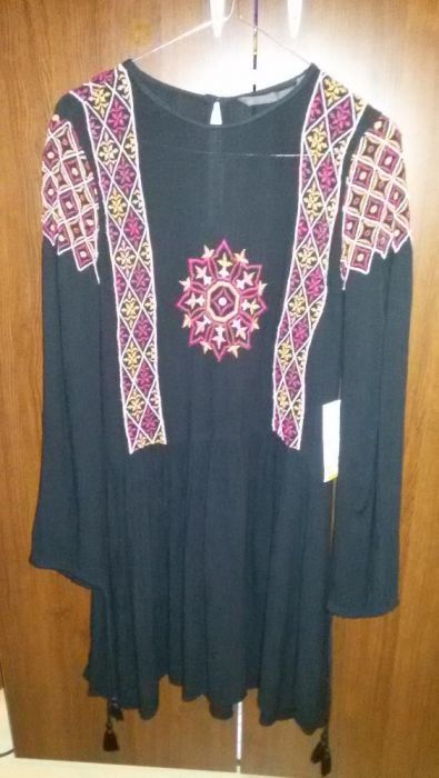 Rochie Zara stil ie cu broderie multicolora 36/S