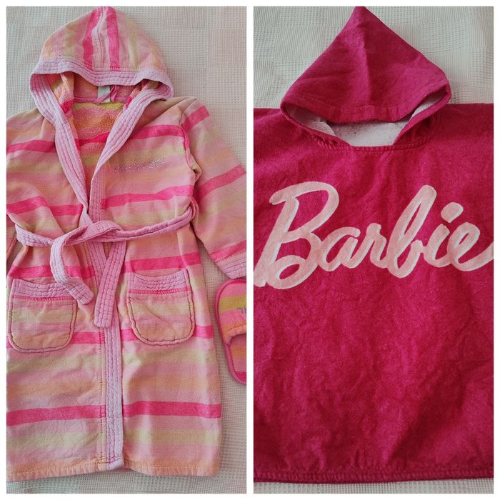 Детски халат с чехлички и Пончо Barbie - Lc Waikiki