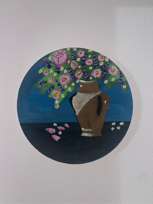 Tablou cu flori rotund 30 cm