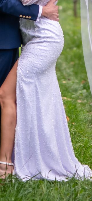 Rochie mireasa sirena cu trena lunga detasabila