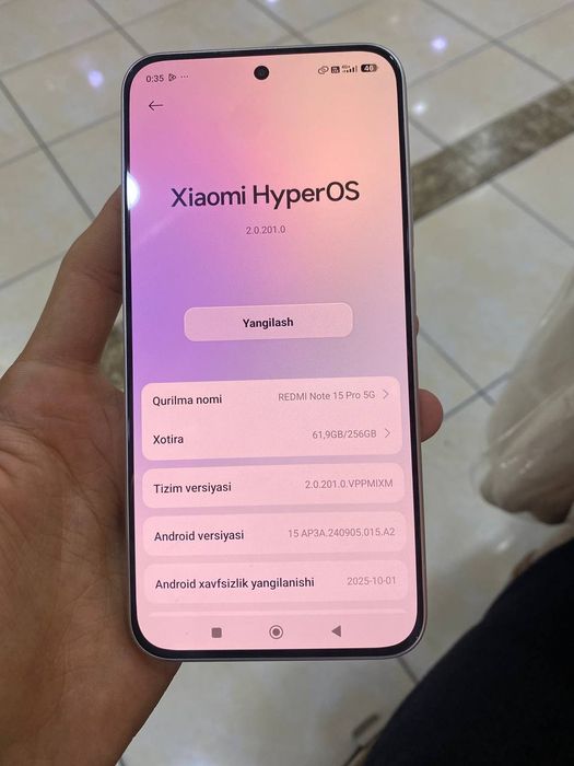 Redmi Not 15 pro 256 gb yangi kar dok