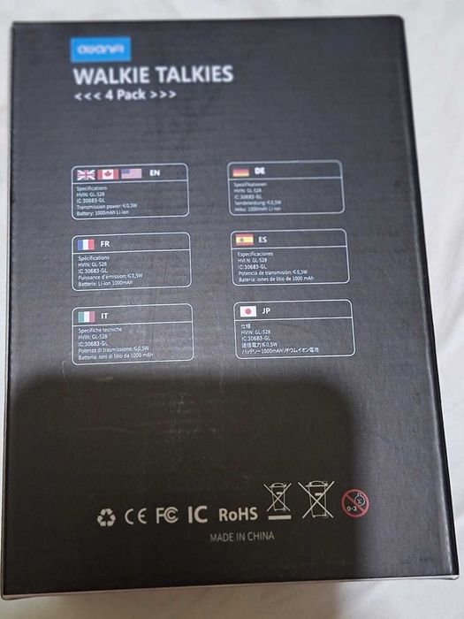 Walkie Talkie Awanfi, baterie reincarcabila  set 4 piese