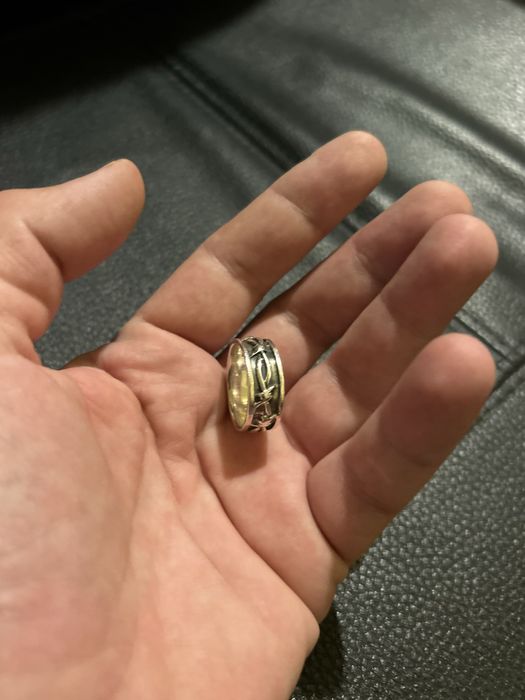 Inel bǎrbǎtesc de argint - model sârmǎ ghimpatǎ