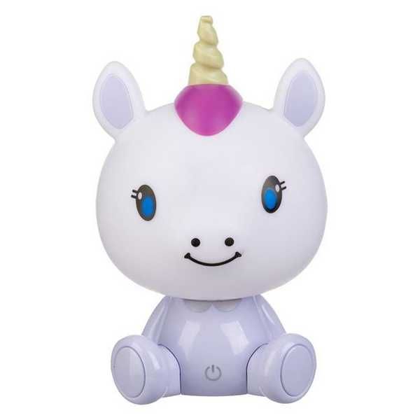 Детска нощна лампа Еднорог, 3 нива на яркост, USB, Бял