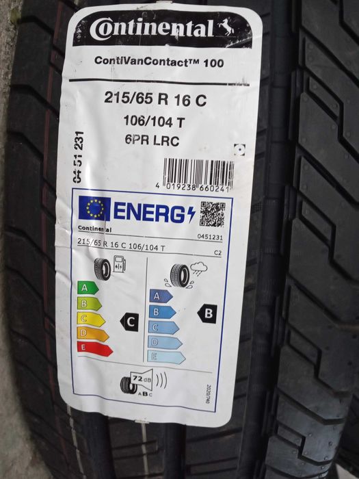 2 Нови бусови летни гуми 215/65R16C Continental VanCont 106T DOT2024