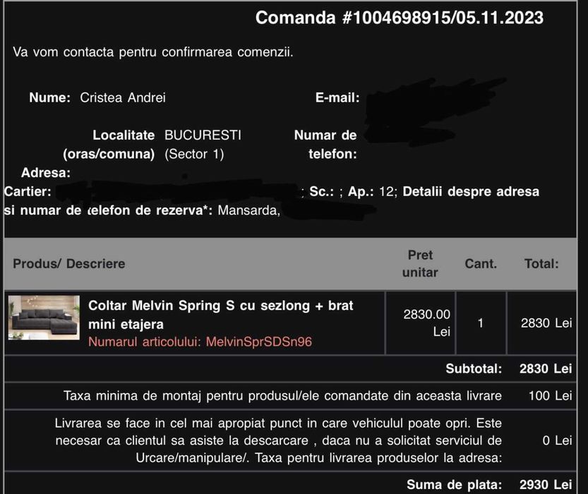 Canapea 3 locuri cu ladă de depozitare