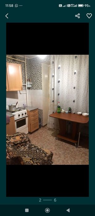 Сдаётся 1 ком  квартира,в рабочем 2/5