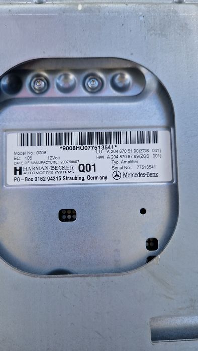 Amplificator Harman Mercedes C w204, cod a2048705190 a2048708789