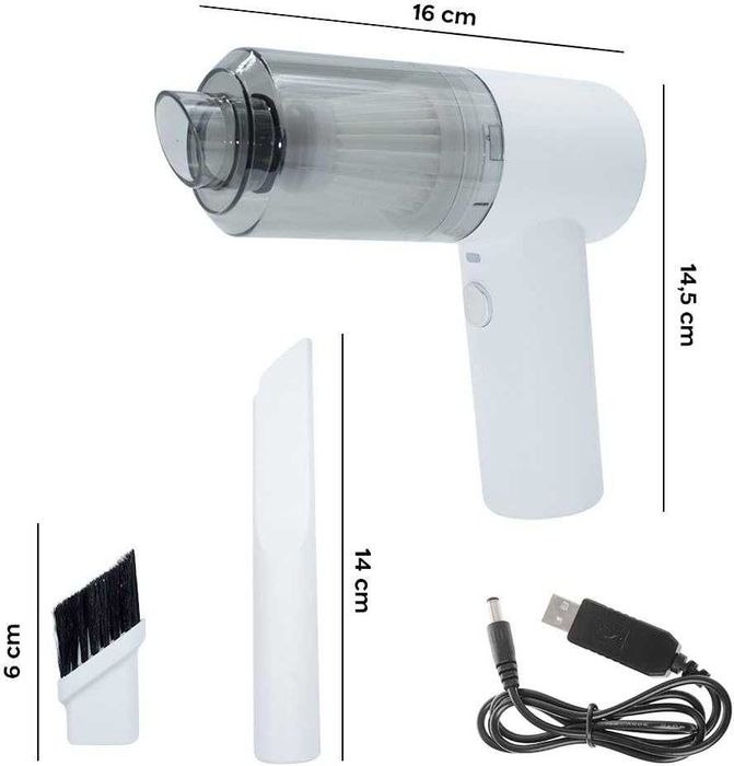 120W Мини Безжична акумулаторна прахосмукачка  с USB зарядно.