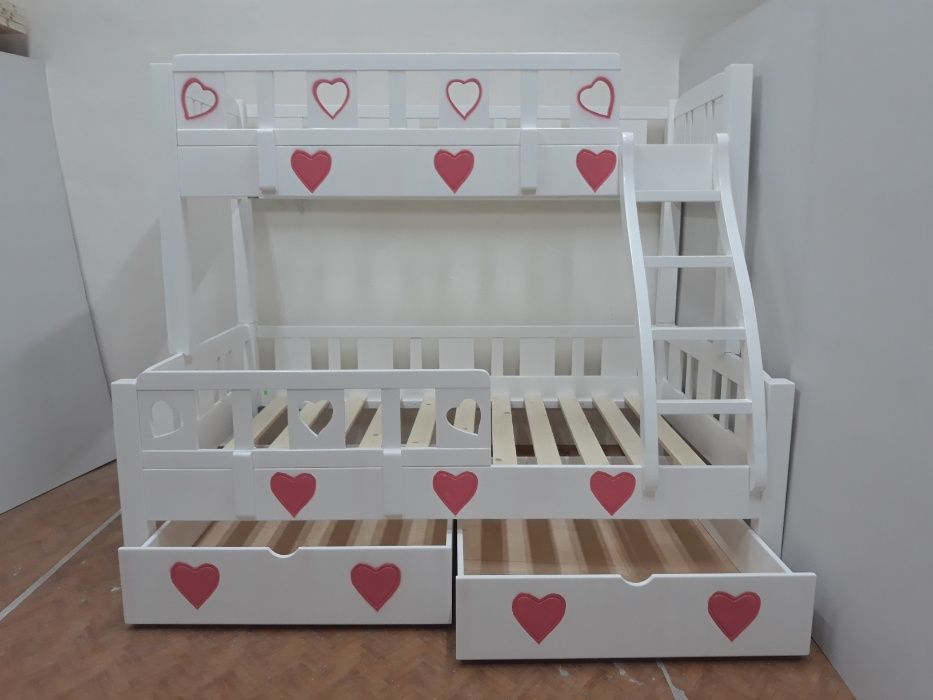 TRANSPORT GRATUIT.Pat etajat-supraetajat din lemn masiv.Cod 3216