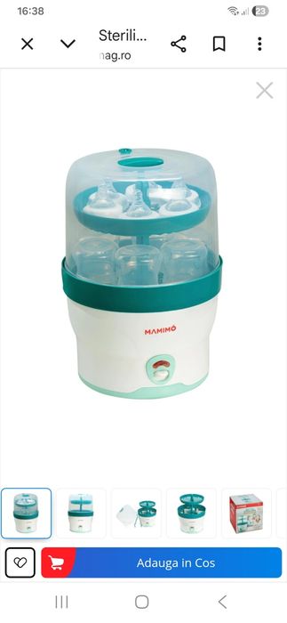 Sterilizator electric pentru 6 biberoane Mamimo