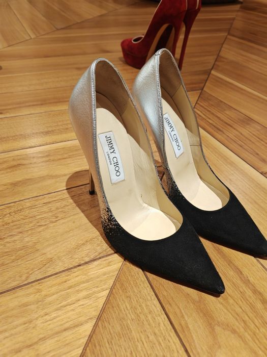 Scarpin Jimmy Choo Degrade Preto com Prata