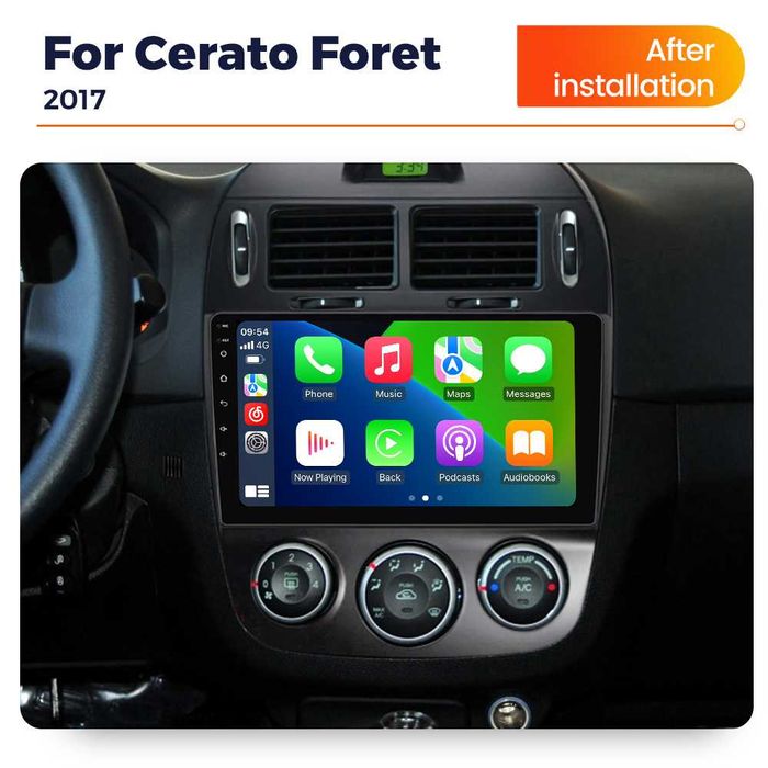 Navigatie Android 14 Kia Cerato Foret 2017 1/8 Gb Waze CarPlay +CAMERA