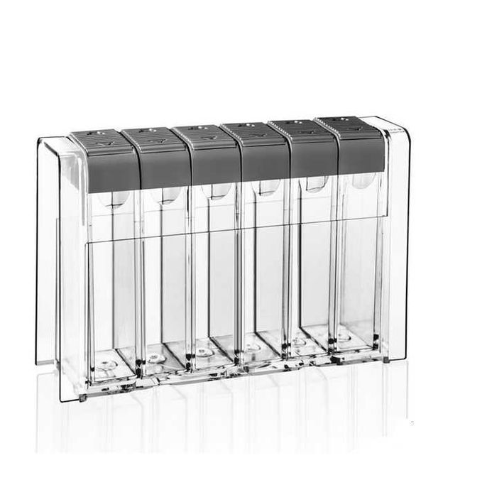 Комплект буркани за подправки Mercado Trade, Пластмаса, 6 бр., Сив