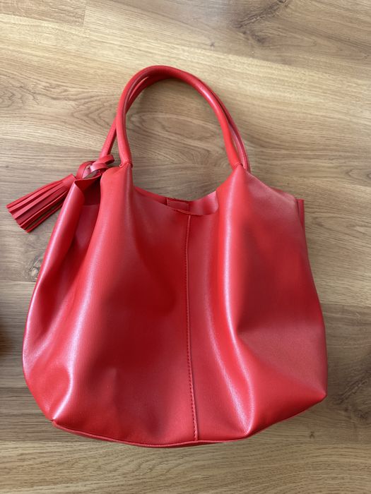 Червени чанти еко кожа