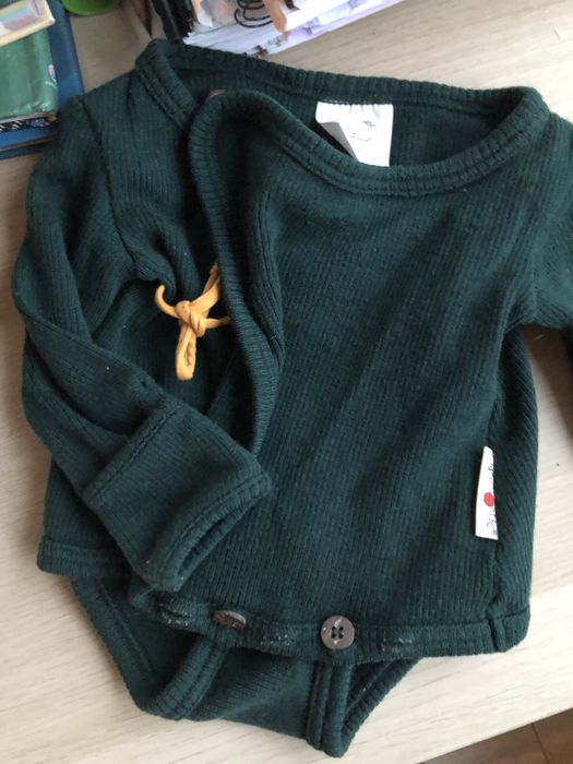 Body cardigan Manymonths lana merinos 0-4 luni 50-62