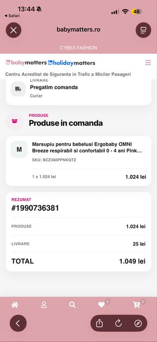 Marsupiu Ergobaby Pink