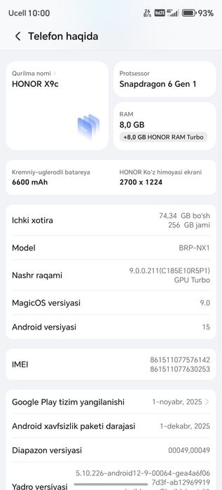 Honor x9c 5 G sotiladi