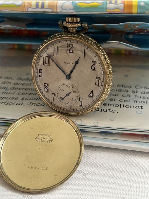 Ceas de buzunar mecanic Elgin gold filled (Omega,Tissot)