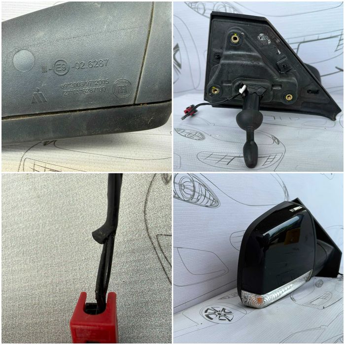Oglindă Dreaptă 2 PINI Opel Combo D 2015 / 2011-2017 / Cod OEM 95530789 (5C2)