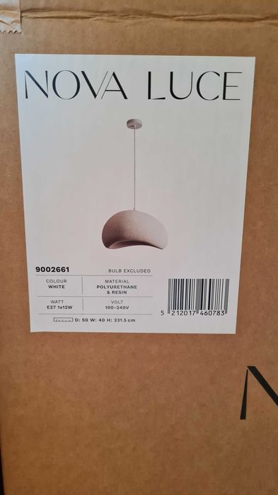 Бял Модерен Пендел Nova Luce