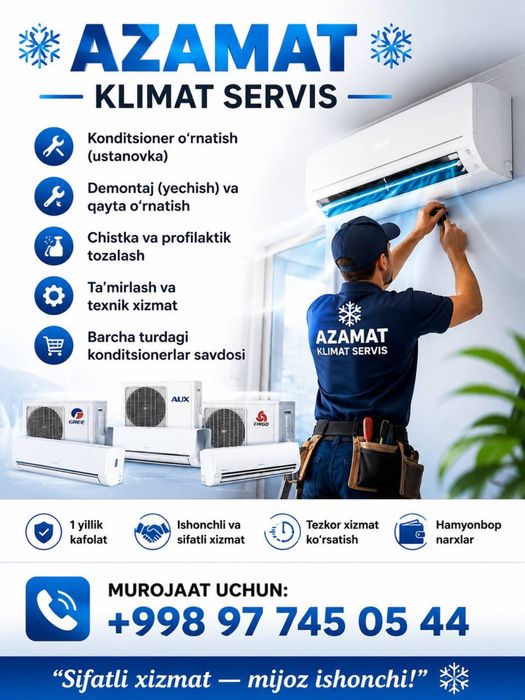 Konditsaner ustanofka 1yilik kafolat