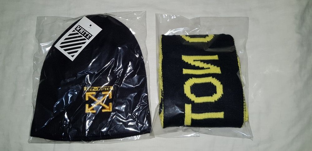 Caciula fes fular off white set