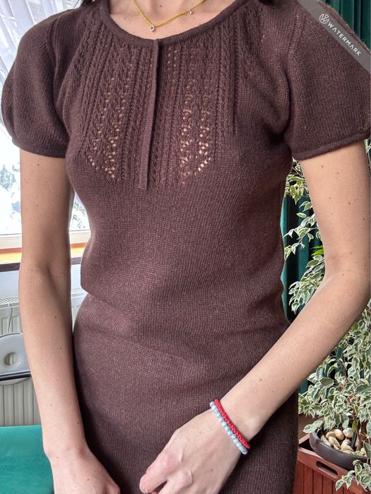 Rochie crosetata cu lana in compozitie , marimea M