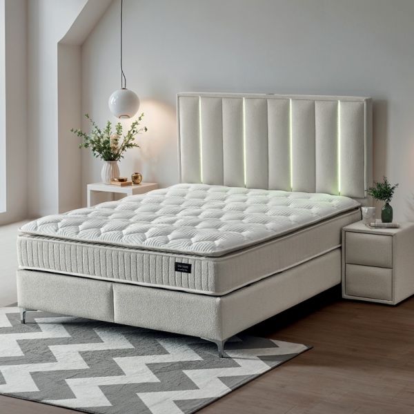 Тапицирана спалня с матрак MINI MOONLIGHT 140 х 200 - крем 01
