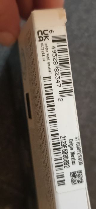 Solid State Drive (SSD) Crucial P2 1TB NVMe M.2 Pcie M2