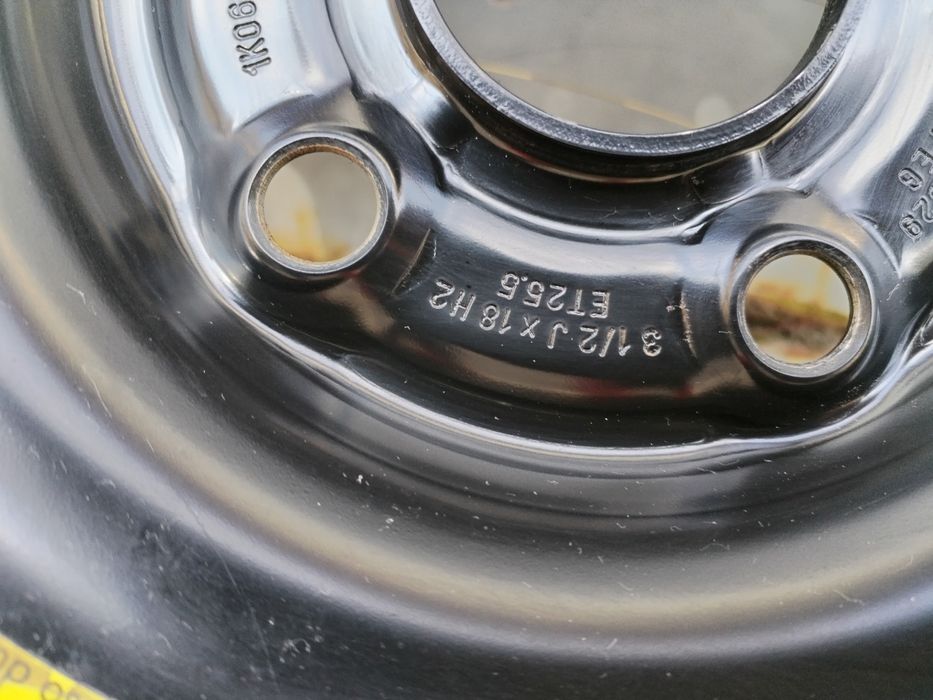 Roată Rezervă Slim Subțire 125 70 R18 Vw Golf 6 și 7, Touran Eos Skoda