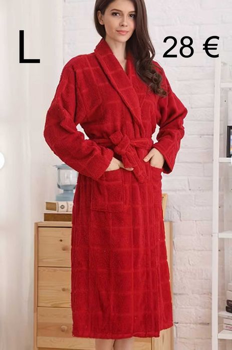 Халат за баня лилав с кърпа