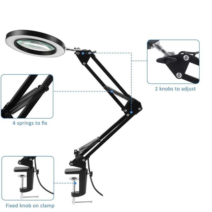 Lampa cu Lupa si Leduri 5V Lampa Led si Lupa 5 Dioptrii Lampa Led Lupa
