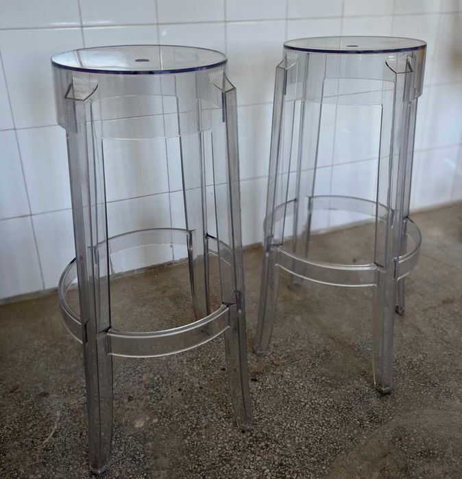 Set 2 scaune bar de designer Kartell Charles Ghost originale