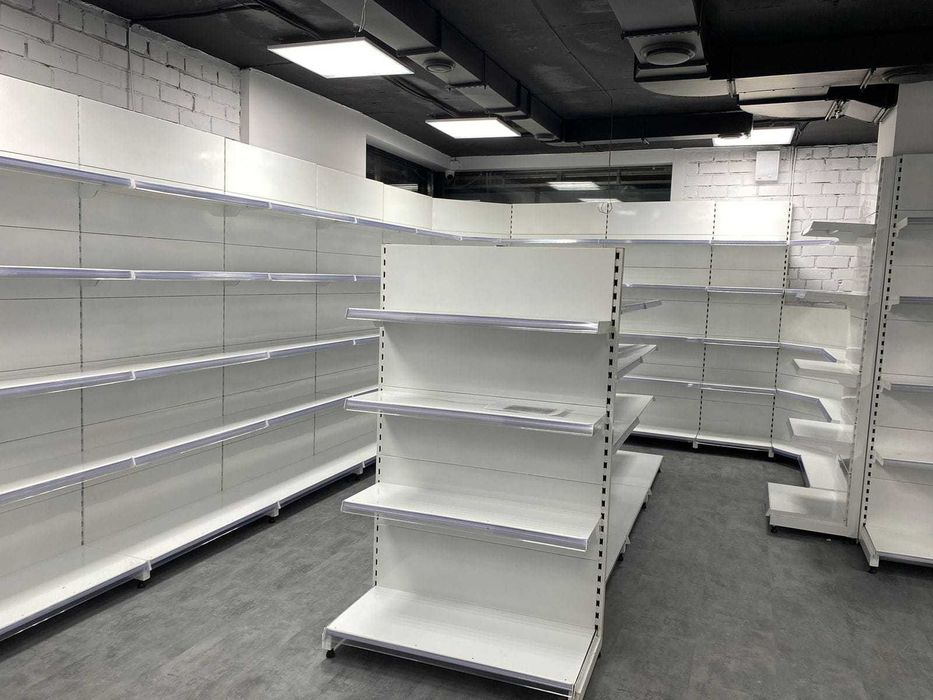 Металлические пристенные Торговые Стелажи Полки Ветрины для магазина