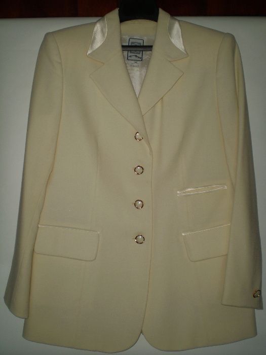 Costum lux sacou-fusta maxi crem fin elegant captusit (bust 100 cm)