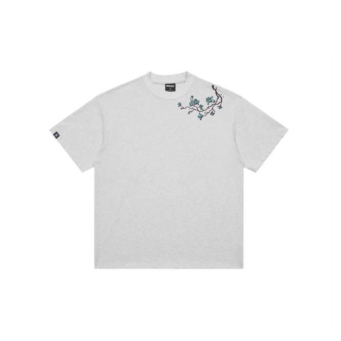 Летняя футболка с вышивкой веткой дерева модная для парней и девушек