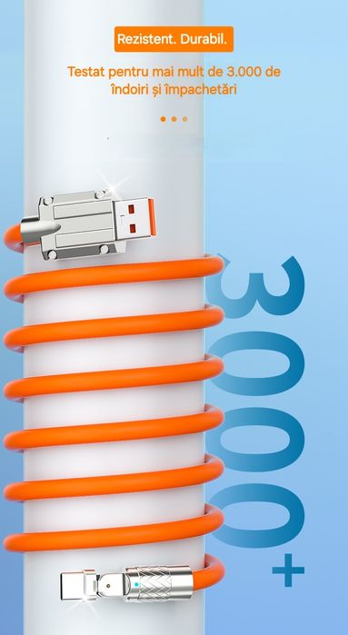 Cablu Încărcare+Date MaxCharge 120W, 7A, 1.5m, UsbC. Silicon lichid.