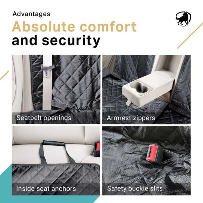 Husa bancheta auto PETPROVED pentru caini, protectie scaun spate