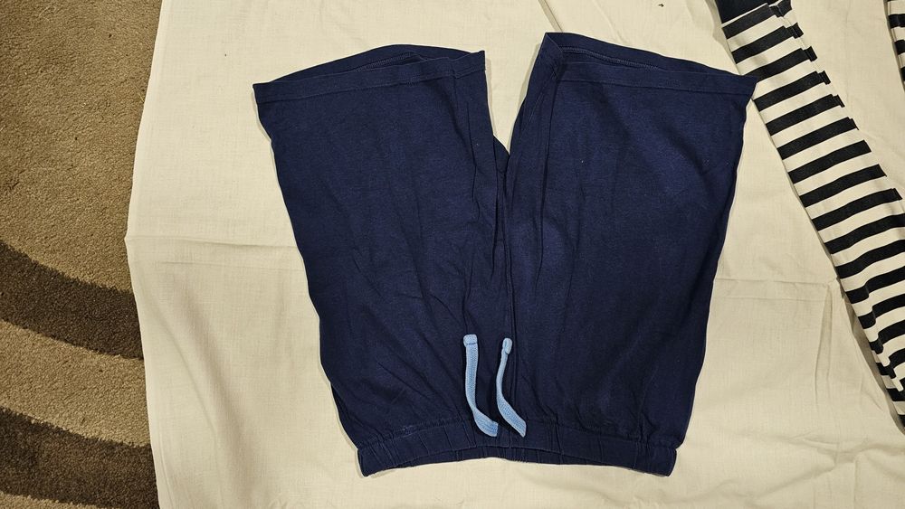 Pijama albastra bluza cu maneca lunga și pantaloni scurți 158-164 h&m
