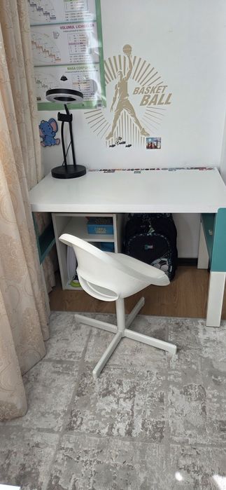 Birou inaltime reglabila 96×58 cm cu scaun